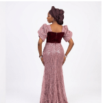 Elegant African lace wedding dress, cultural dress