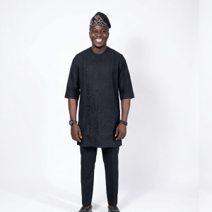 African men's caftan set, Modern traditional ethnic clothing.
